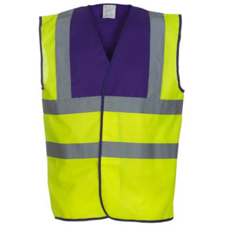 Warn- und Signalweste | mehrfarbig, Farben YOKO: yellow/purple