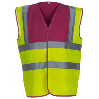 Warn- und Signalweste | mehrfarbig, Farben YOKO: yellow/raspberry
