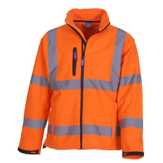 High Visibility Softshell Jacket | bis 4XL, Farben: hi-vis orange