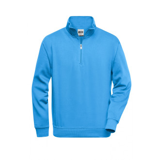 Workwear Half Zip Sweat - Mischgewebe | bis 6XL, Farben: aqua
