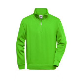 Workwear Half Zip Sweat - Mischgewebe | bis 6XL, Farben: lime