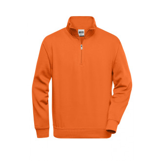 Workwear Half Zip Sweat - Mischgewebe | bis 6XL, Farben: orange