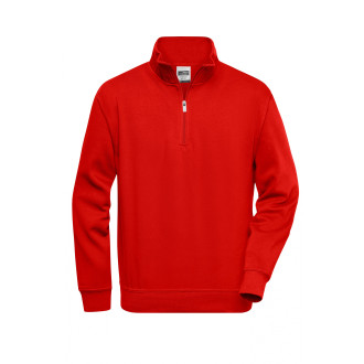 Workwear Half Zip Sweat - Mischgewebe | bis 6XL, Farben: red