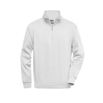 Workwear Half Zip Sweat - Mischgewebe | bis 6XL, Farben: white