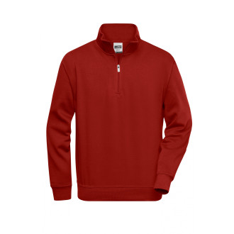 Workwear Half Zip Sweat - Mischgewebe | bis 6XL, Farben: wine