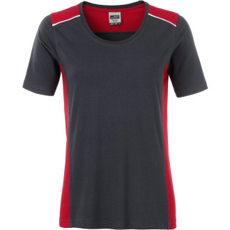 Damen T-Shirt COLOR | bis 4XL | Mischgewebe, Farben: carbon/red