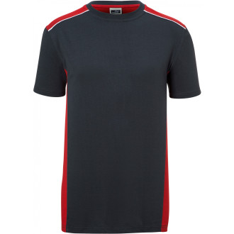 Herren T-Shirt COLOR | bis 6XL | Mischgewebe, Farben: carbon/red