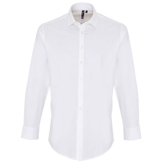 Popelin-Stretch Hemd 1/1-Arm | bis 4XL, Farben: white