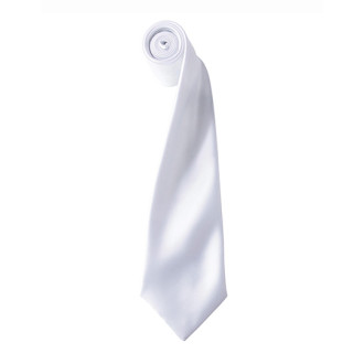Colours Collection - Satin Krawatte, Krawatten- und Tuchfarben: white