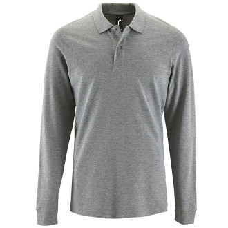 Langarm-Polo Perfect Men, 100% Baumwolle | bis 3XL, Farben: grey melange