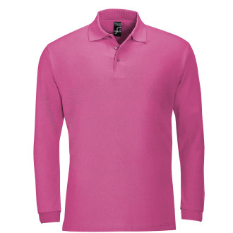 Langarm-Polo, 100% Baumwolle | bis 2XL, Farben: flash pink