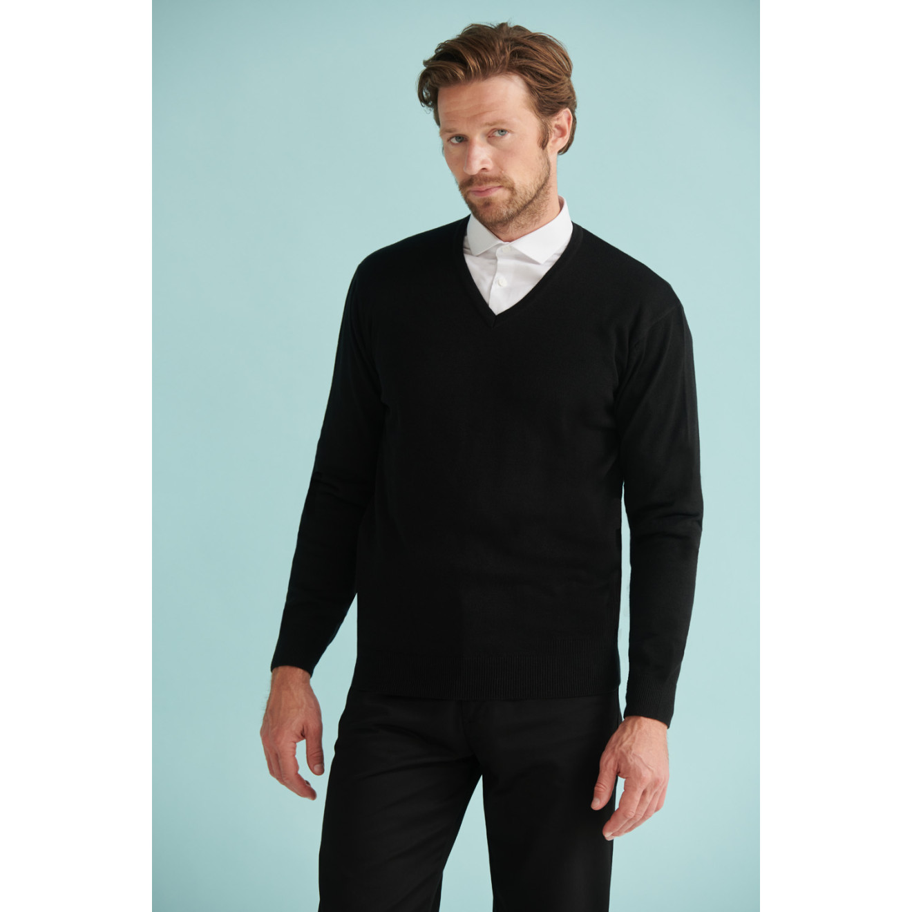 Herren V-Kragen Feinstrickpullover HENBURY | bis 4XL