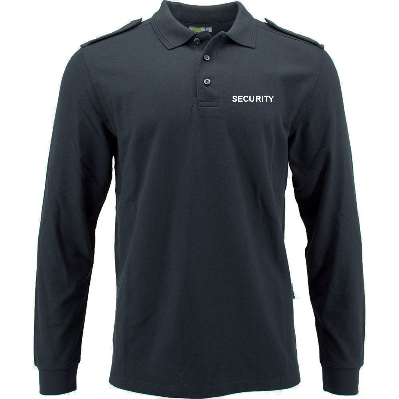 Langarm-Polo mit Schulterklappen | bis 4XL
