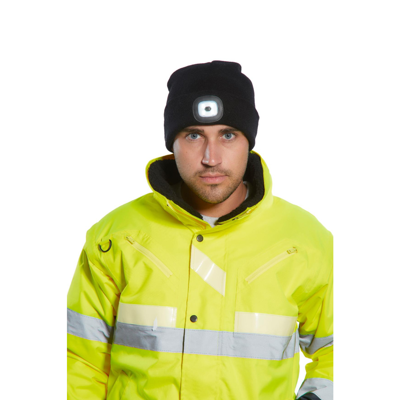 Beanie mit wiederaufladbarer Doppel-LED