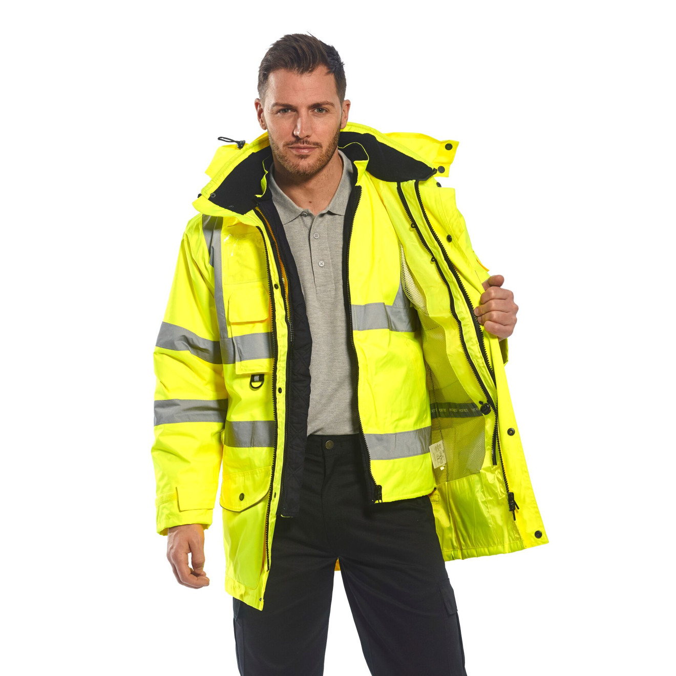 Warnschutz Multifunktions Langjacke 7-in-1