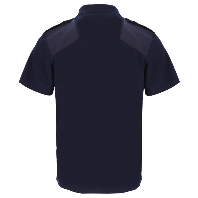 SECURITY-Polo mit Schulterklappen, Brusttasche & Besatz | bis 6XL