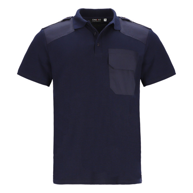 SECURITY-Polo mit Schulterklappen, Brusttasche & Besatz | bis 6XL