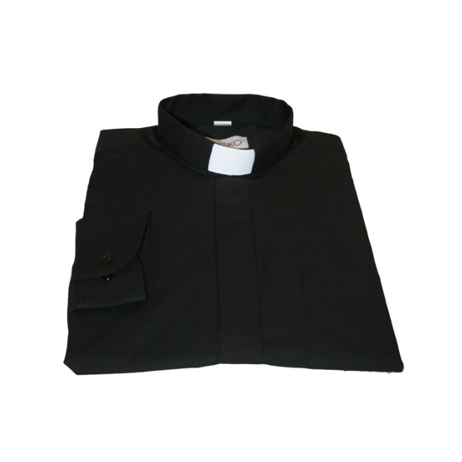 Collarhemd 1/1-Arm, schwarz