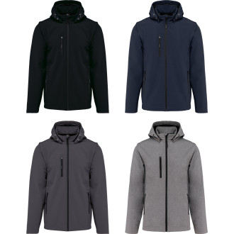 Kapuzen-Softshelljacke mit abnehmbaren Ärmeln | bis 5XL