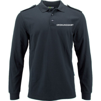 Langarm-Polo mit Schulterklappen | bis 4XL
