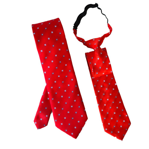 Krawatte: Langbinder oder Regattes | rot mit Einwebungen