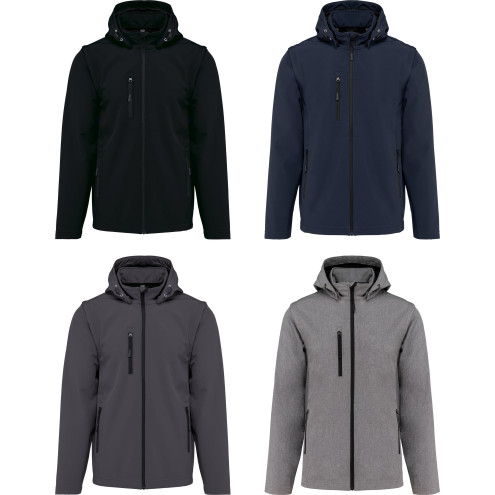 Kapuzen-Softshelljacke mit abnehmbaren Ärmeln | bis 5XL